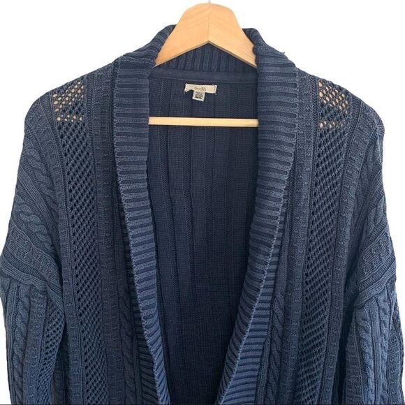 Ecoté Cable Knit Drop Shoulder Cardigan - Picture 2 of 6